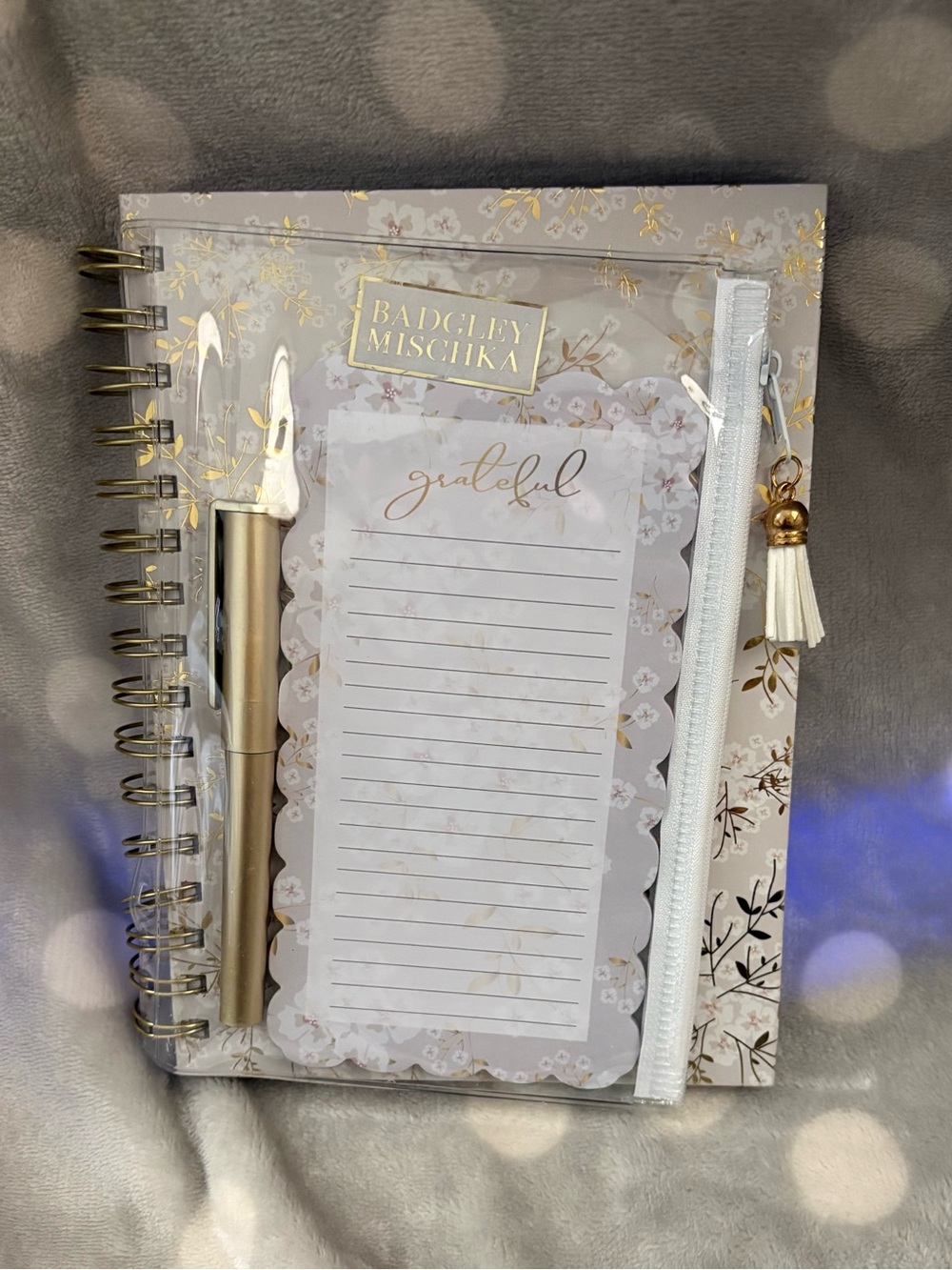 Badgley Mischka Journal Set with Note Pad, Pen & Pencil Pouch - NEW